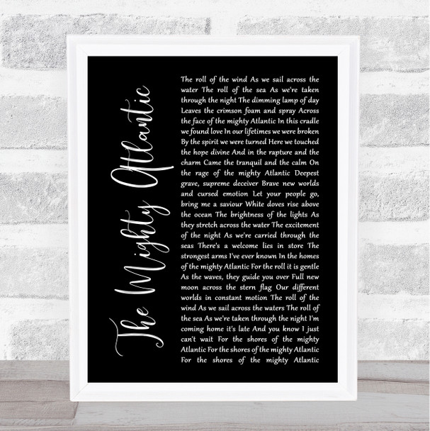 Runrig The Mighty Atlantic Black Script Song Lyric Music Art Print