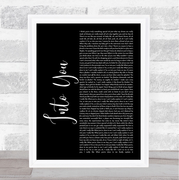 Fabolous Into You Black Script Song Lyric Music Art Print