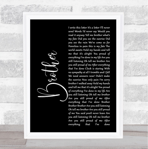 SAUL Brother Black Script Song Lyric Music Art Print