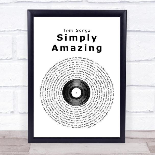 Trey Songz Simply Amazing Vinyl Record Song Lyric Quote Print