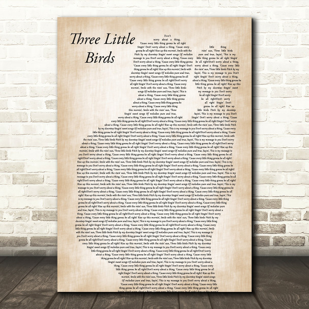 Bob Marley Three Little Birds Father & Baby Song Lyric Music Art Print