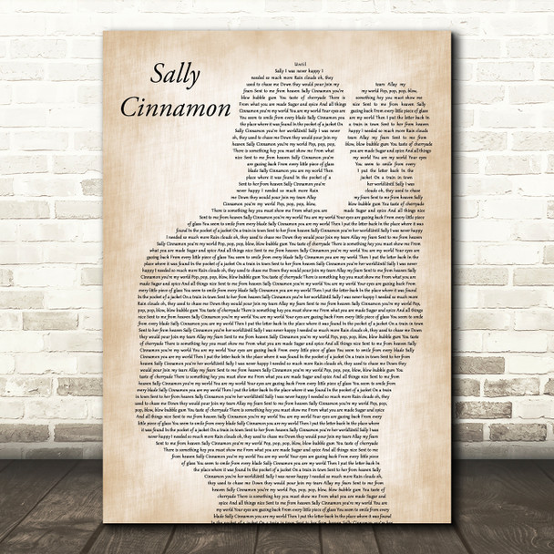 The Stone Roses Sally Cinnamon Father & Baby Song Lyric Music Art Print