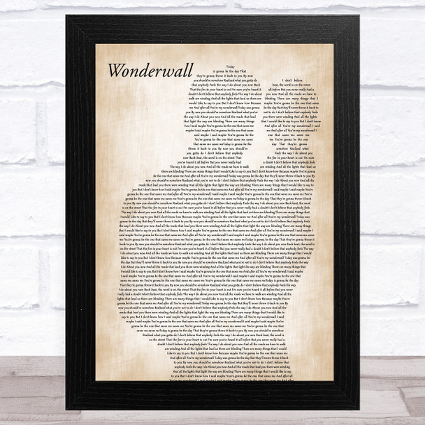 Oasis Wonderwall Father & Baby Song Lyric Music Art Print