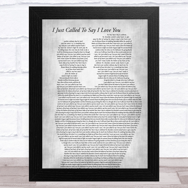 Stevie Wonder I Just Called To Say I Love You Father & Child Grey Song Lyric Music Art Print