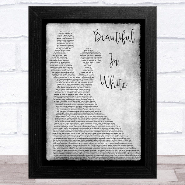 Westlife Beautiful In White Grey Man Lady Dancing Song Lyric Music Art Print