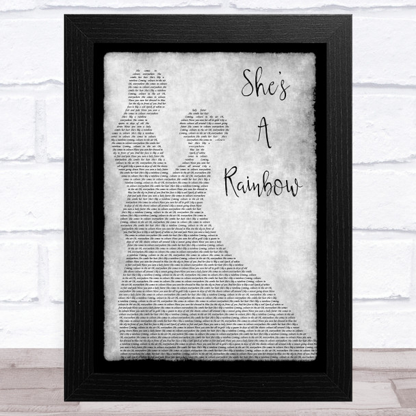 The Rolling Stones She's A Rainbow Grey Man Lady Dancing Song Lyric Music Art Print