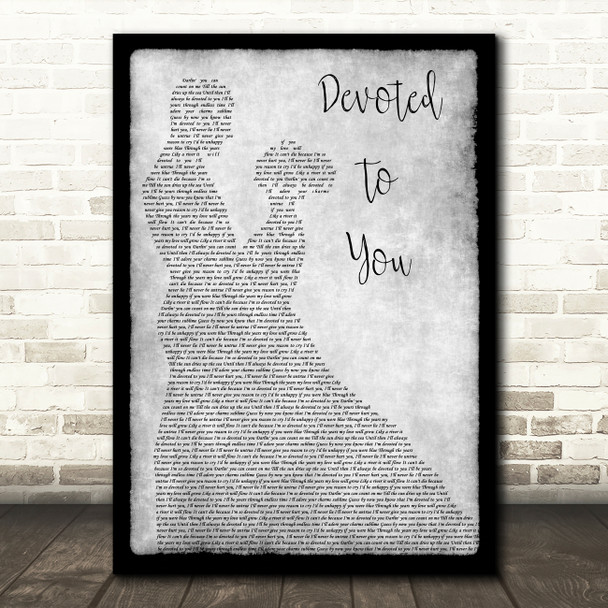 The Everly Brothers Devoted To You Grey Man Lady Dancing Song Lyric Music Art Print
