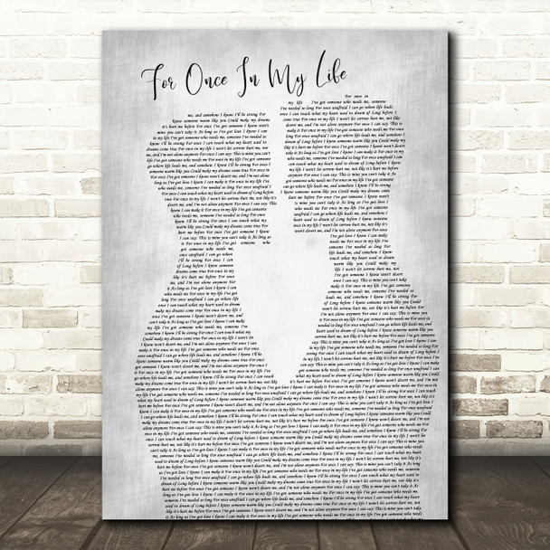 Frank Sinatra For Once In My Life Two Men Gay Couple Wedding Grey Song Lyric Music Art Print