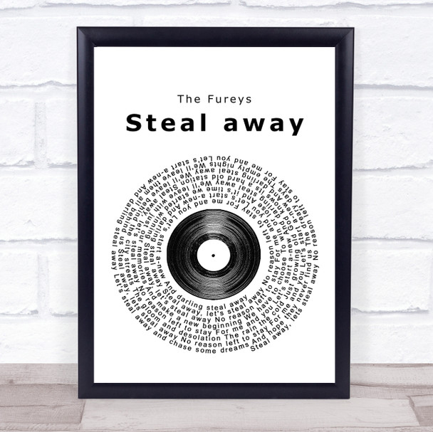 The Fureys Steal away Vinyl Record Song Lyric Quote Print