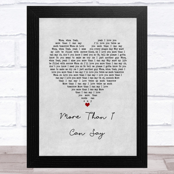 Leo Sayer More Than I Can Say Grey Heart Song Lyric Music Art Print