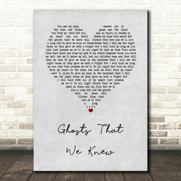 Mumford & Sons Ghosts That We Knew Grey Heart Song Lyric Music Art Print