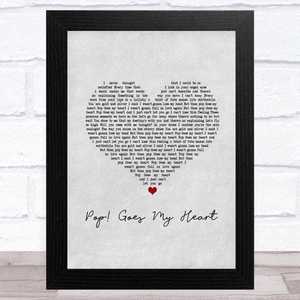 Hugh Grant Pop! Goes My Heart Grey Heart Song Lyric Music Art Print