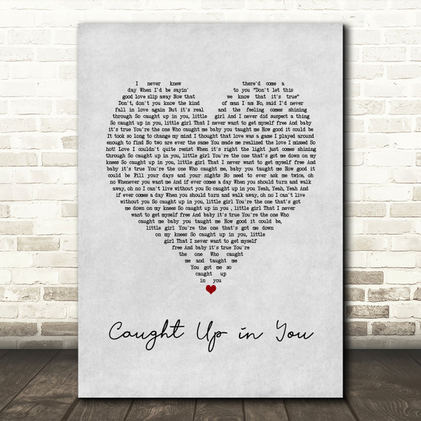 38 Special Caught Up in You Grey Heart Song Lyric Music Art Print