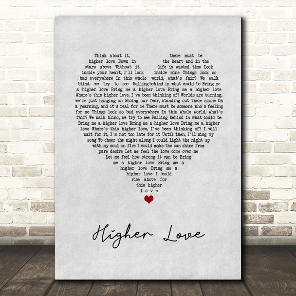 James Vincent McMorrow Higher Love Grey Heart Song Lyric Music Art Print