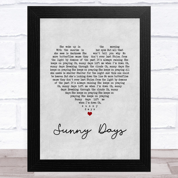 Armin Van Buuren Sunny Days Grey Heart Song Lyric Music Art Print