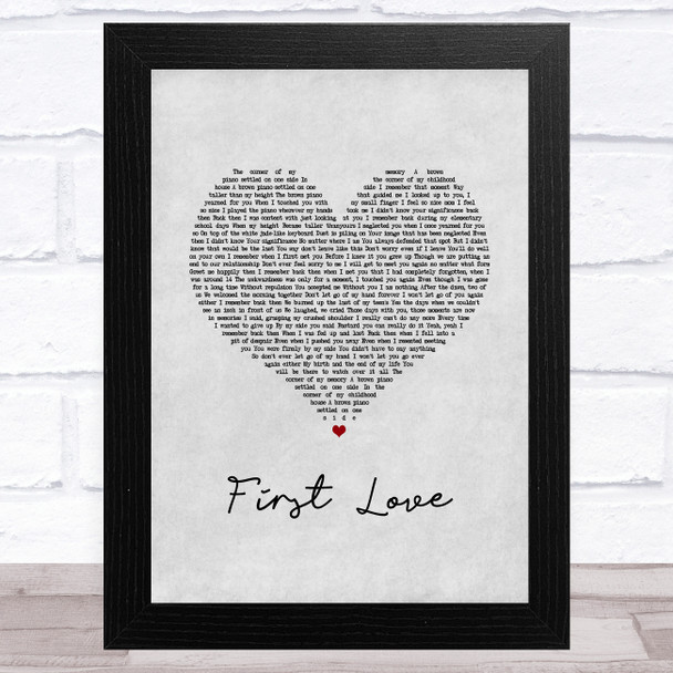 BTS First Love Grey Heart Song Lyric Music Art Print