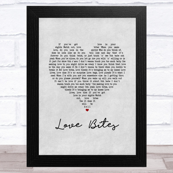 Def Leppard Love Bites Grey Heart Song Lyric Music Art Print