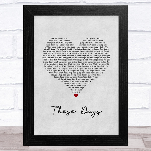 Foo Fighters These Days Grey Heart Song Lyric Music Art Print