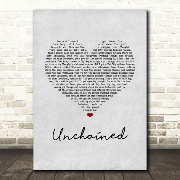 Van Halen Unchained Grey Heart Song Lyric Music Art Print