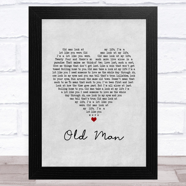 Neil Young Old Man Grey Heart Song Lyric Music Art Print