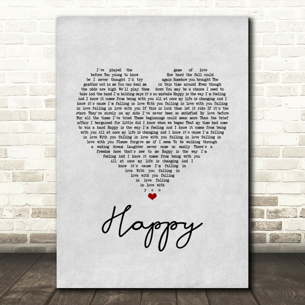 The Carpenters Happy Grey Heart Song Lyric Music Art Print