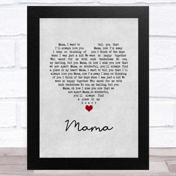 David Whitfield Mama Grey Heart Song Lyric Music Art Print