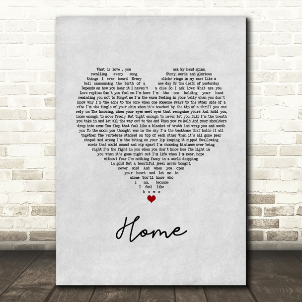 Imelda May Home Grey Heart Song Lyric Music Art Print