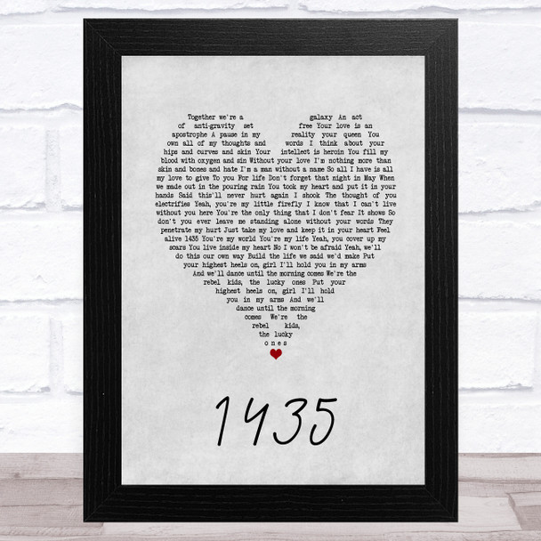 Selfish Things 1435 Grey Heart Song Lyric Music Art Print