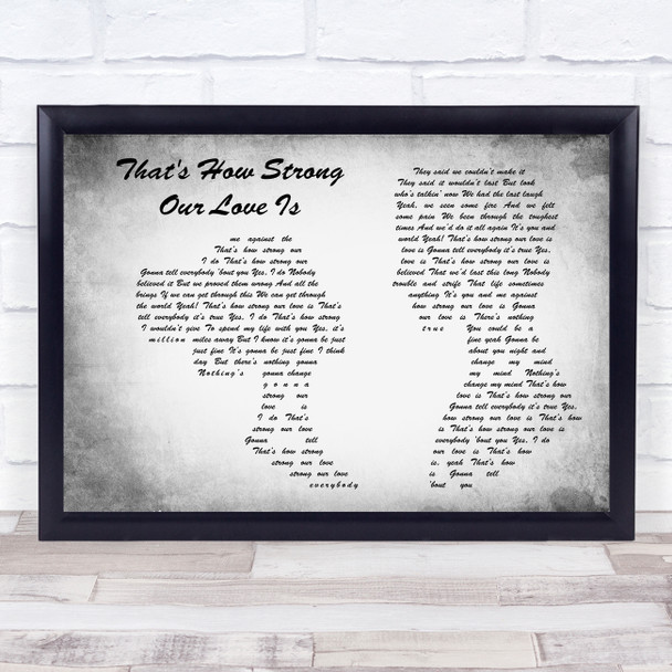 Bryan Adams feat. Jennifer Lopez That's How Strong Our Love Is Man Lady Couple Grey Song Lyric Music Art Print