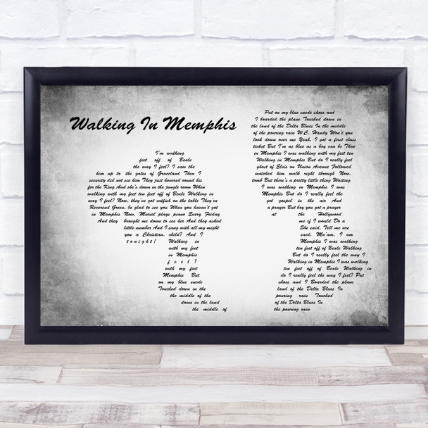 Marc Cohn Walking In Memphis Man Lady Couple Grey Song Lyric Music Art Print