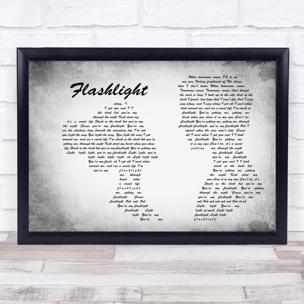 Jessie J Flashlight Man Lady Couple Grey Song Lyric Music Art Print