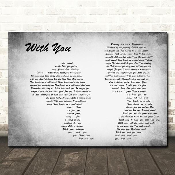 Tyler Shaw With You Man Lady Couple Grey Song Lyric Music Art Print