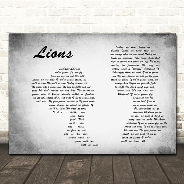 Skillet Lions Man Lady Couple Grey Song Lyric Music Art Print