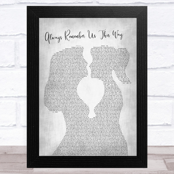 Lady Gaga Always Remember Us This Way Lesbian Women Gay Brides Couple Wedding Grey Song Lyric Music Art Print