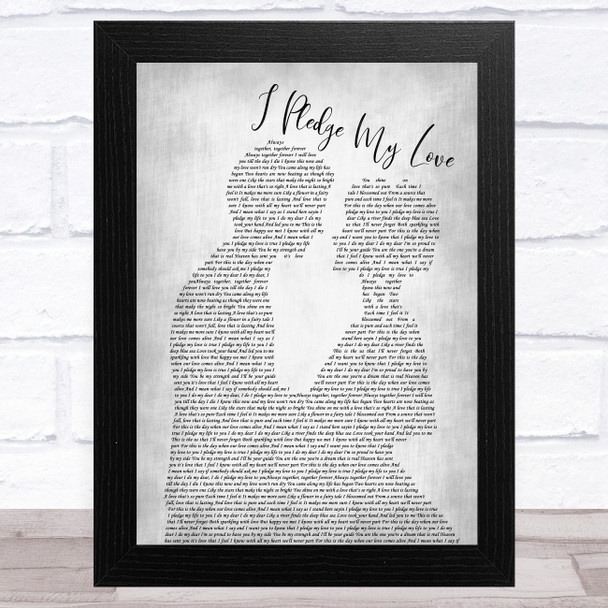 Peaches I Pledge My Love Man Lady Bride Groom Wedding Grey Song Lyric Music Art Print