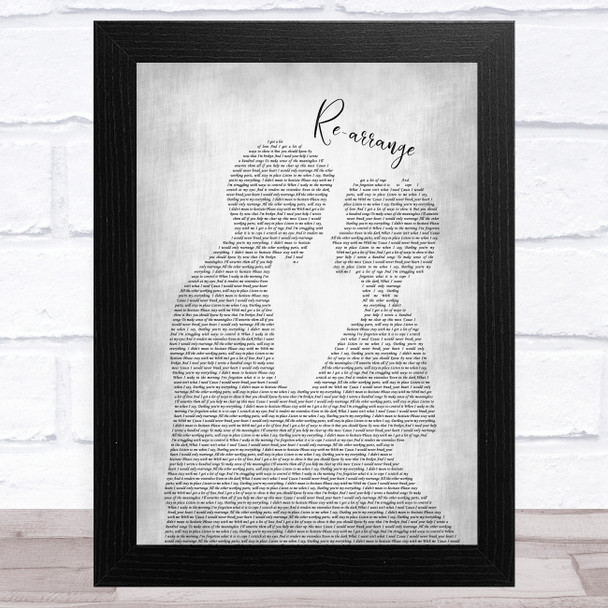 Biffy Clyro Re-arrange Man Lady Bride Groom Wedding Grey Song Lyric Music Art Print