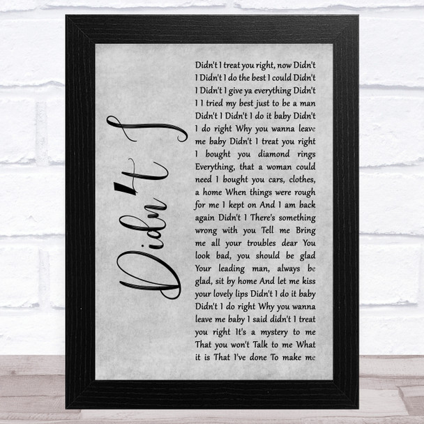 Darondo Didnt I Grey Rustic Script Song Lyric Music Art Print