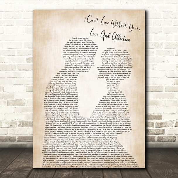Nelson (Can't Live Without Your) Love And Affection Man Lady Bride Groom Wedding Song Lyric Music Art Print