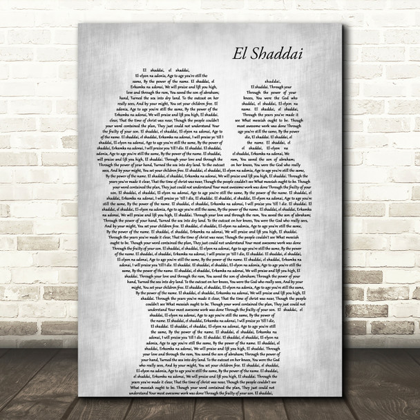 Amy Grant El Shaddai Mother & Baby Grey Song Lyric Music Art Print