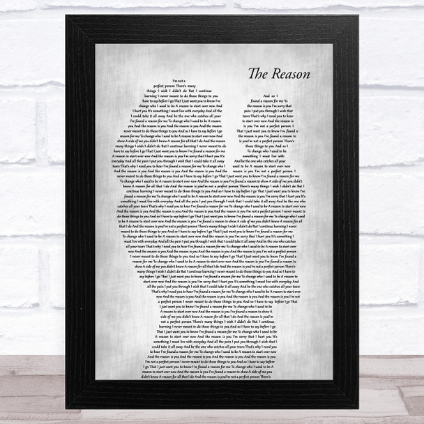 Hoobastank The Reason Mother & Baby Grey Song Lyric Music Art Print