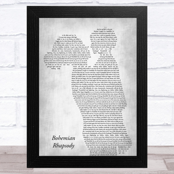 Queen Bohemian Rhapsody Mother & Child Grey Song Lyric Music Art Print