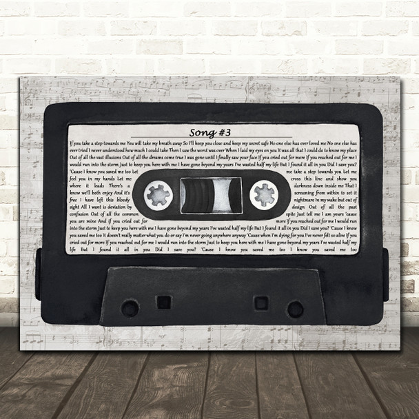 Stone Sour Song #3 Music Script Cassette Tape Song Lyric Music Art Print
