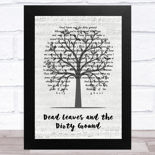 The White Stripes Dead Leaves and the Dirty Ground Music Script Tree Song Lyric Music Art Print