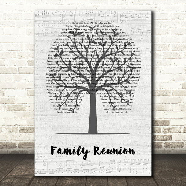 The O'Jays Family Reunion Music Script Tree Song Lyric Music Art Print