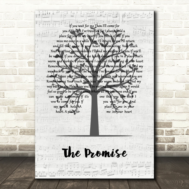 Tracy Chapman The Promise Music Script Tree Song Lyric Music Art Print