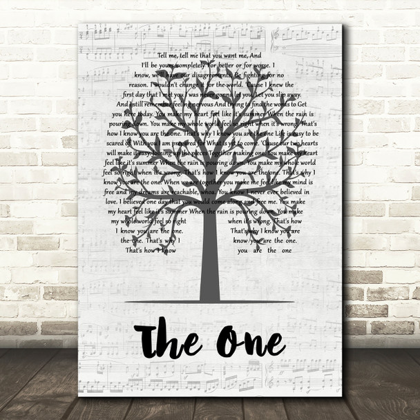 Kodaline The One Music Script Tree Song Lyric Music Art Print