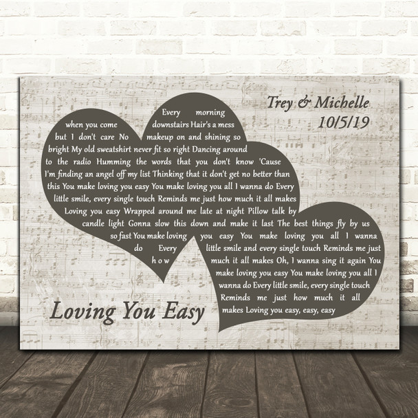 Zac Brown Band Loving You Easy Landscape Music Script Two Hearts Song Lyric Music Art Print