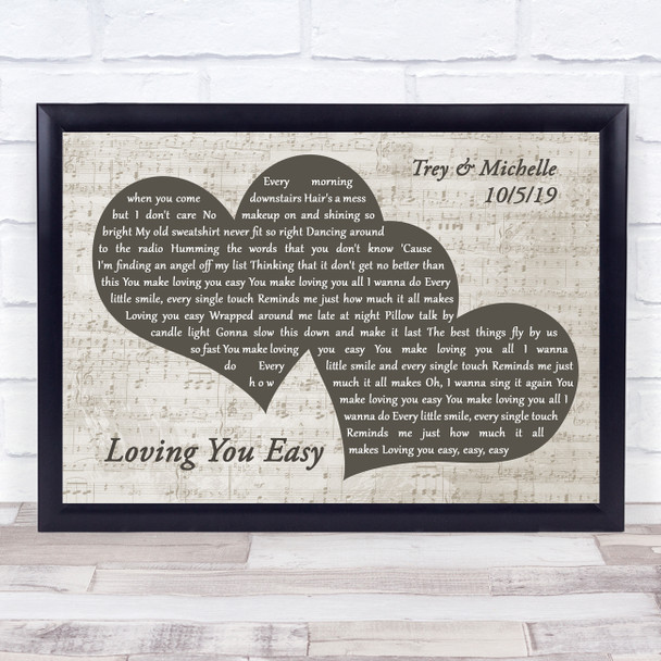 Zac Brown Band Loving You Easy Landscape Music Script Two Hearts Song Lyric Music Art Print