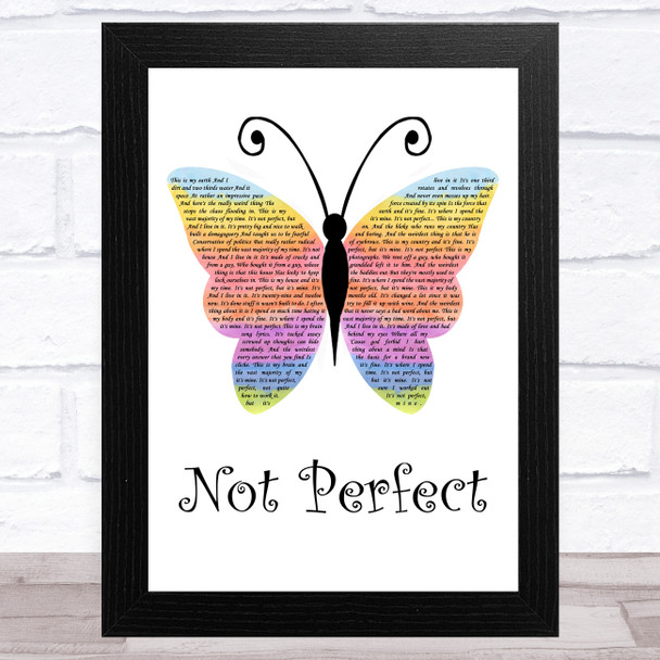 Tim Minchin Not Perfect Rainbow Butterfly Song Lyric Music Art Print