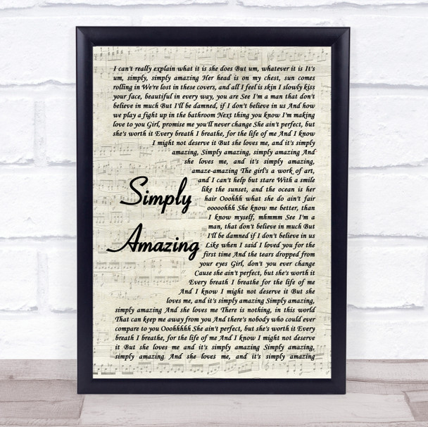 Trey Songz Simply Amazing Vintage Script Song Lyric Quote Print